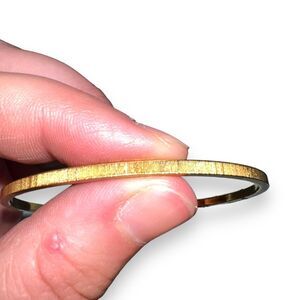 Monet Gold Tone Thin Bangle Bracelet Vintage Minimalist Signed